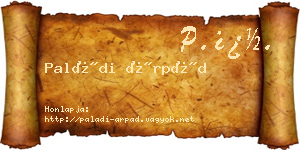 Paládi Árpád névjegykártya